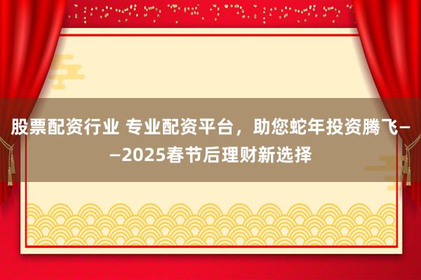 股票配资行业 专业配资平台，助您蛇年投资腾飞——2025春节后理财新选择