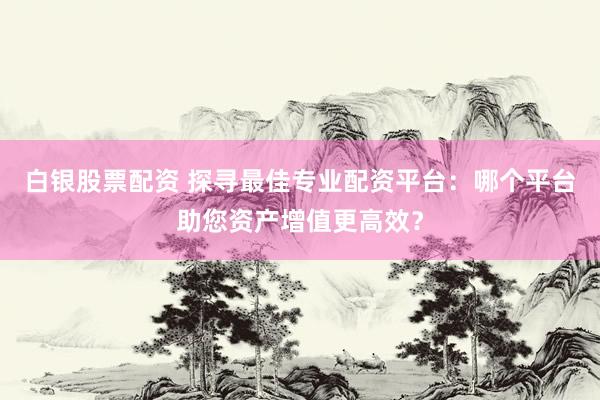 白银股票配资 探寻最佳专业配资平台：哪个平台助您资产增值更高效？